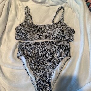 Snakeskin Print Bikini Set